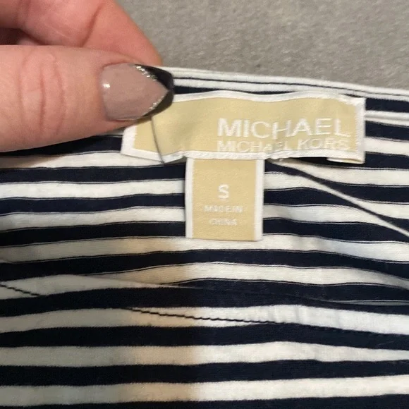 NWOT | Michael Kors | Black & White Stripe | Ruched | Long Sleeve | Top | Size:… - Picture 15 of 17